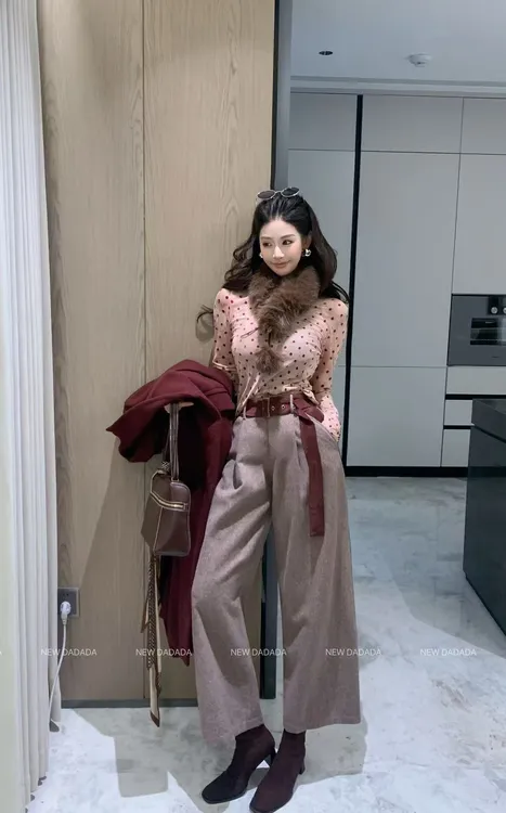 利达 NEW DADADA 复古直筒毛呢九分裤时尚休闲设计感裤子CDZ1597