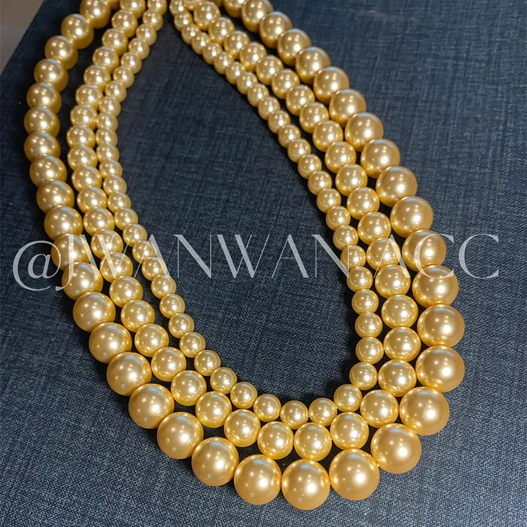 铜合金项链 南洋金珠~贵气感施家金珠串珠项链