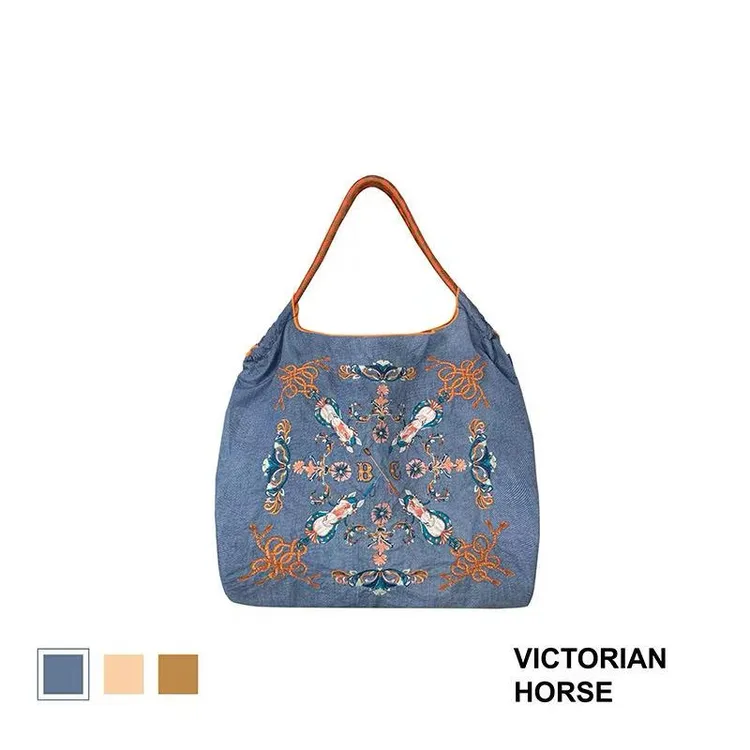 【维多利亚马】Ball&Chain官方正品刺绣环保袋购物袋通勤包斜挎包