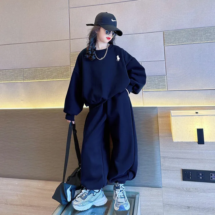 女童秋装套装2025新款洋气儿童卫衣秋季时髦女孩大童运动童装春秋