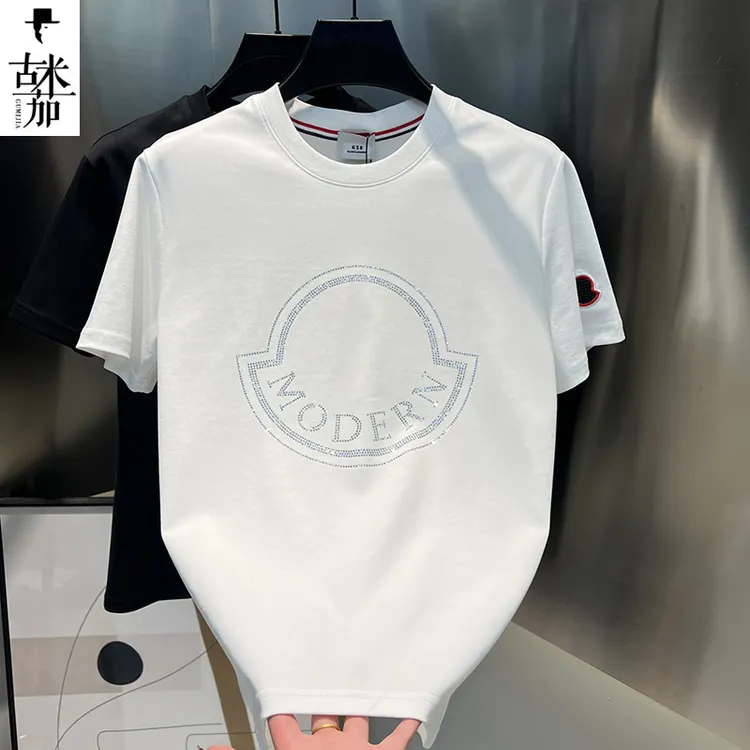 2025夏季新款男士潮流时尚圆领T恤品质刺绣小标百搭半袖休息男装