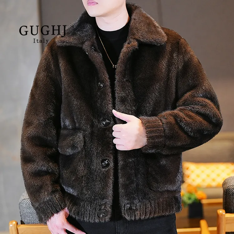 2025年新款欧货男士外套冬季时尚帅气精品百搭双面穿夹克皮衣