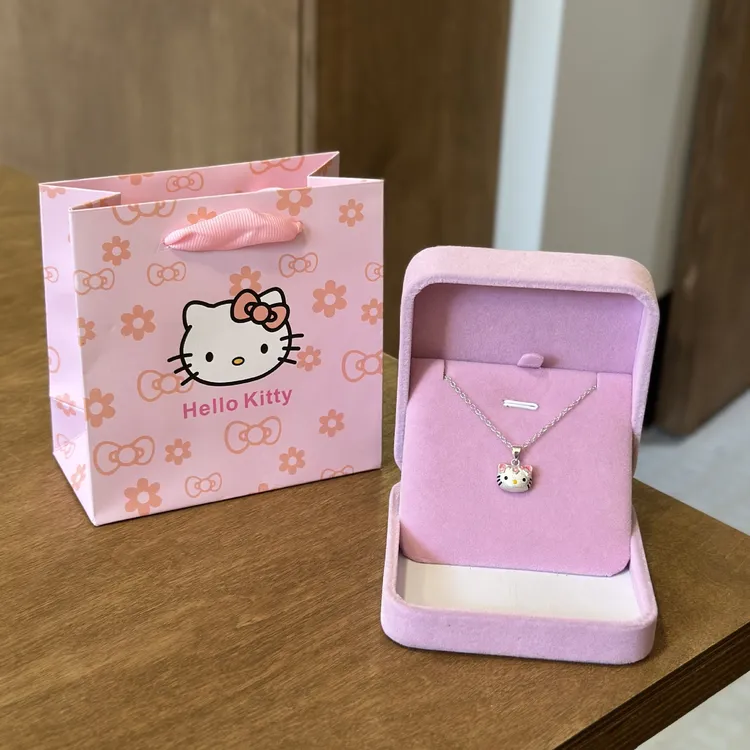 生日礼物Kitty渡银项链饰品女简约可爱吊坠锁骨链宝宝儿童礼物