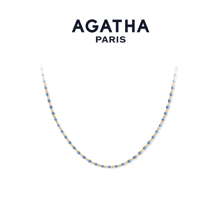 AGATHA 铜合金珐琅项链 经典串珠项链设计感法式小米珠D