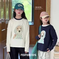 C001-C002女童长袖T恤2025秋装新款韩系长袖T随性舒适K53G2001