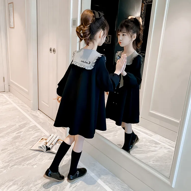 女童连衣裙春秋装2025新款中大童女孩洋气网红公主裙春季长袖裙子