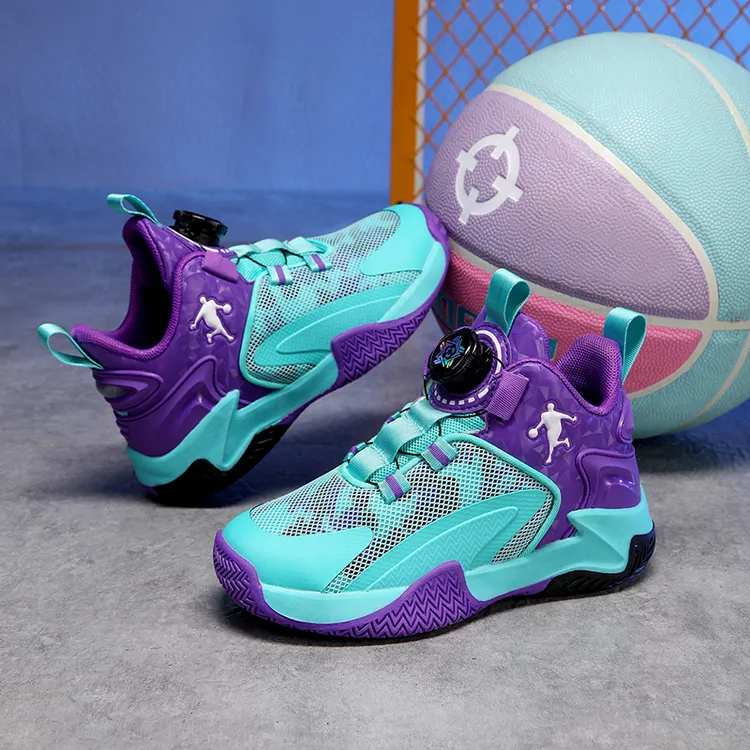 儿童篮球鞋男童秋冬新款防水皮面防滑耐磨中大童小学生春秋运动鞋