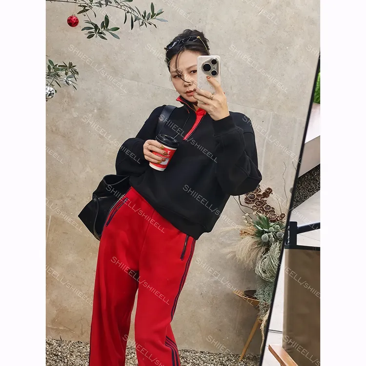 SHIIEELL【轻量山系】秋冬立领撞色运动休闲宽松保暖亲肤卫衣W1251