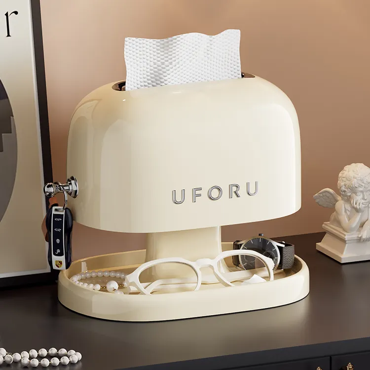 橱明星复古纸巾盒创意加厚双层抽纸盒家用客厅卧室弹簧升降收纳盒