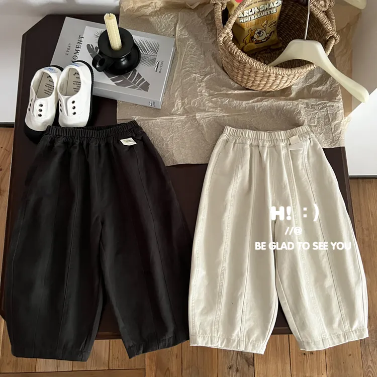 现货【百分百棉】郝叔童品秋季新款男宝2025洋气网红棉布裤潮HI5318