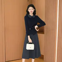【上衣+裙子】优雅新款气质时尚大气减龄休闲收腰显瘦套裙27814