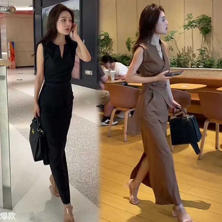 时尚洋气别致设计感两件套女夏季新款百搭上衣显瘦遮肉半身裙套装