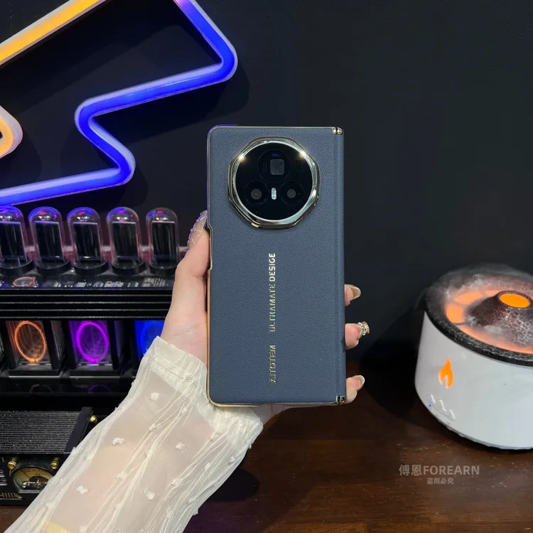 适用于荣耀magicv3手机壳v3双中轴折叠屏保护套真皮后壳高级感轻