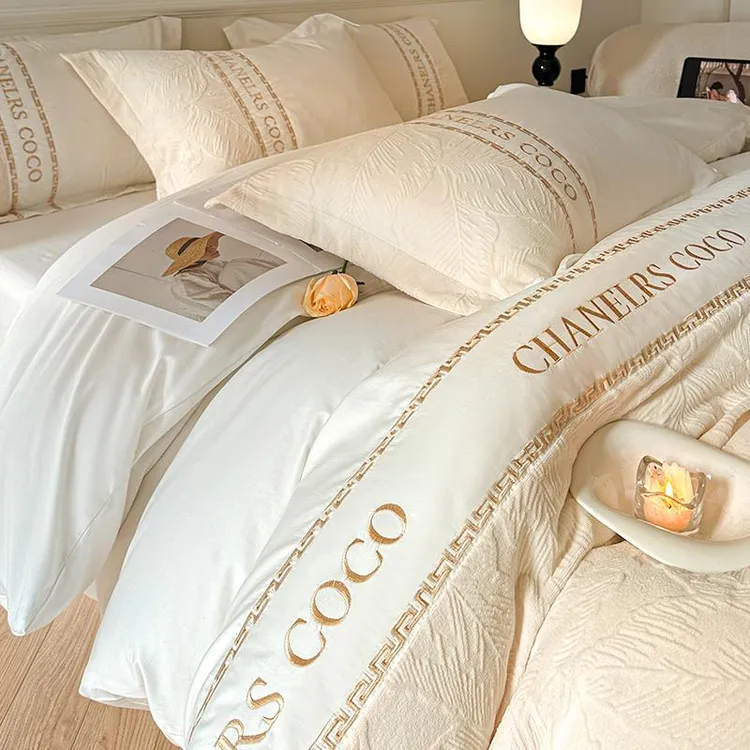 轻奢高级感纯棉床上四件套全棉2025新款高档床品简约床单被套床笠