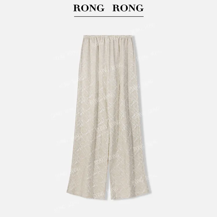 溶溶T【极致松弛】RONGRONG莱赛尔亚麻混纺肌理感直筒休闲裤D-B0019