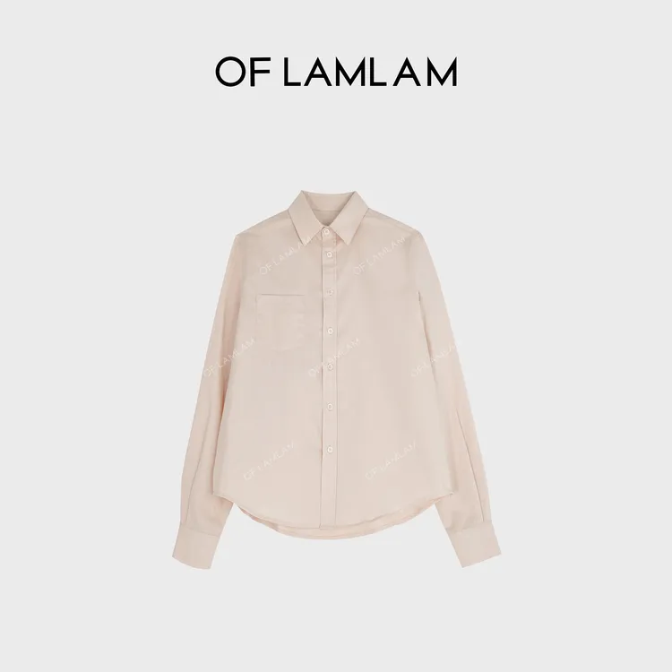 “粉雾纸感”柔感翻领小三角简约风精致百搭衬衫 OFLAMLAM M25T8052