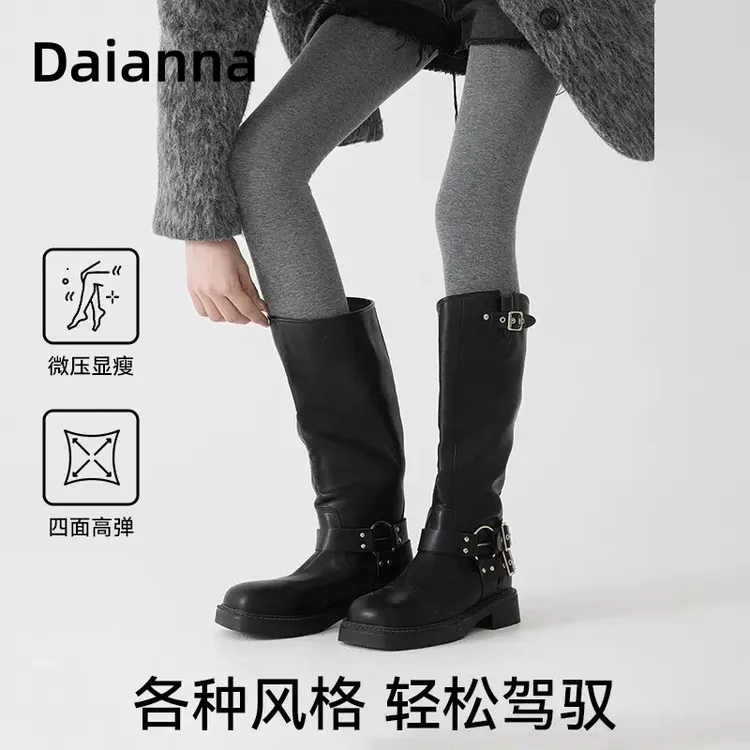 黛安纳格雷系打底袜Miu系灰色厚款厚黑漫画腿打底裤厚灰冬连裤袜