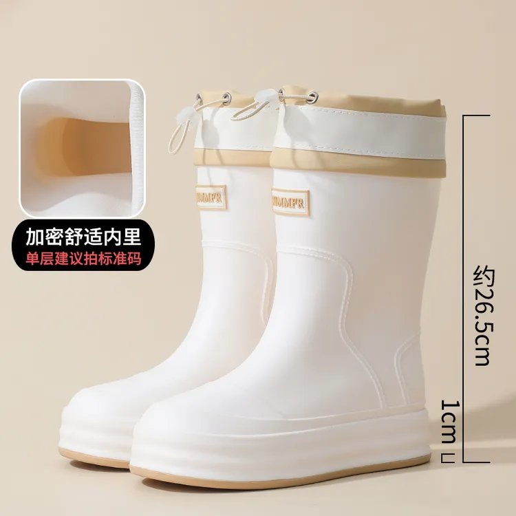 2025新款雨鞋女款韩版保暖防水防滑加绒可拆卸加绒套外穿雨靴女生