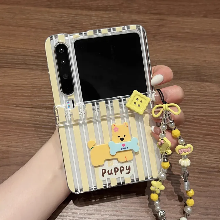 适用华为PuraX典藏版折叠屏手机壳pocket2条纹饼干狗狗zflip765女