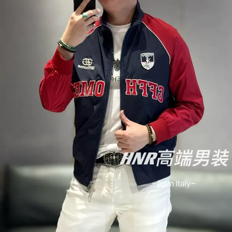 【TBIT 品牌】机车风高端刺绣提花工艺立体擦肩袖春款夹克1038