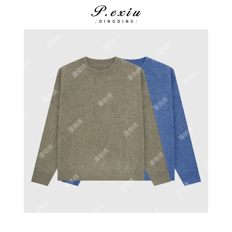 【暖意绵绵】100%赛康妮羊绒气质简约绒感圆领毛衣  HL946