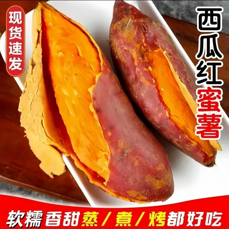 新鲜西瓜红红薯软糯香甜农家自种现挖现发热销5/9斤当季热卖红薯
