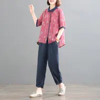HH#【单/套装】【165斤可穿】韩版显瘦印花文艺两件套时髦套装DY8236