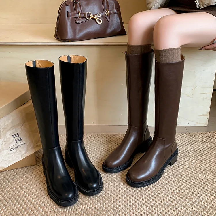 牛皮新款秋冬气质百搭长靴 【4cm】34-40