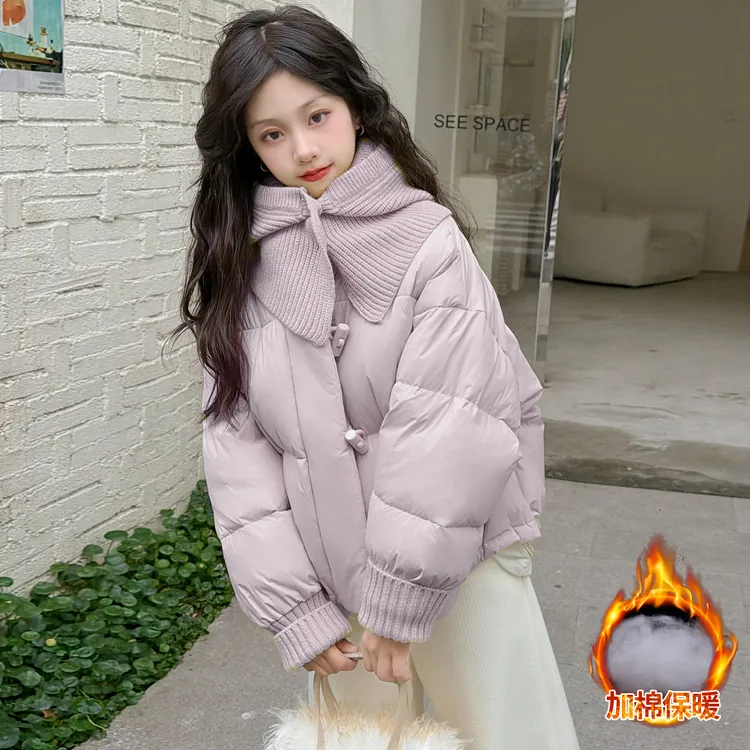 女童超好看棉服冬季2025新款洋气儿童面包服棉袄女大童加厚棉衣潮