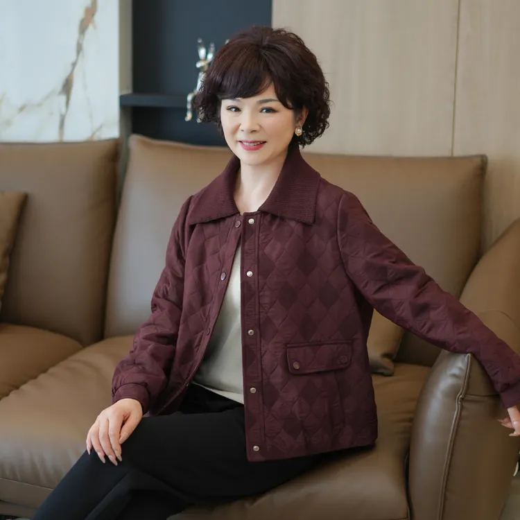 妈妈秋装2025中年新款外套洋气中老年女春秋季夹克大码长袖上衣