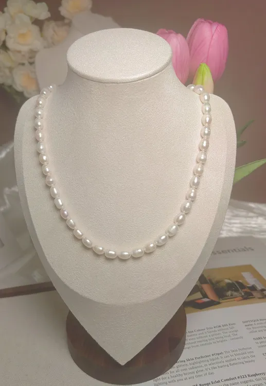 5-6mm精品天然淡水无核珍珠项链精致百搭小米珠送妈妈的礼物