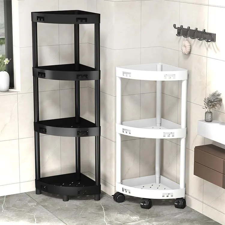 日本浴室置物架落地架可移动多层收纳架洗手间墙角架厕所三角架