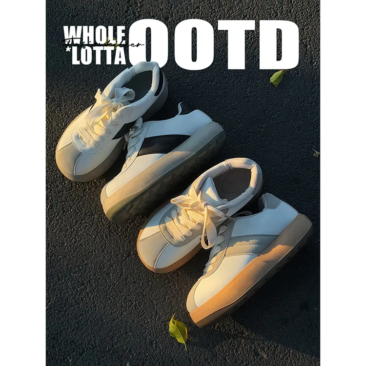 aoyo面包蓬蓬鞋秋冬新款增高厚底板鞋低帮百搭时尚丑萌休闲鞋