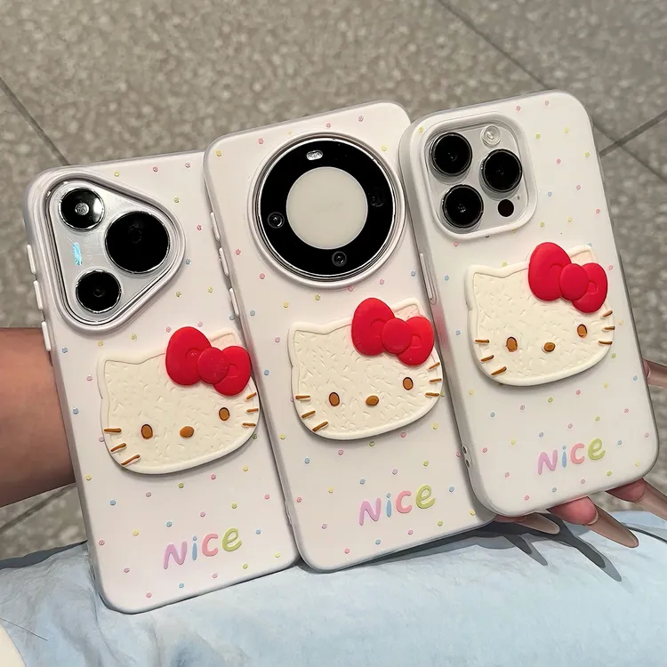 雅天立可爱Kitty猫贴件适用苹果16肤感手机壳13华为vivoppo小米15