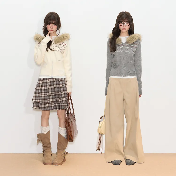 【达人专属】Cyni 破坏设计费尔岛毛织毛领外套