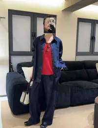 【李姑娘专属】85525韩版衬衣背心裤子三件套装