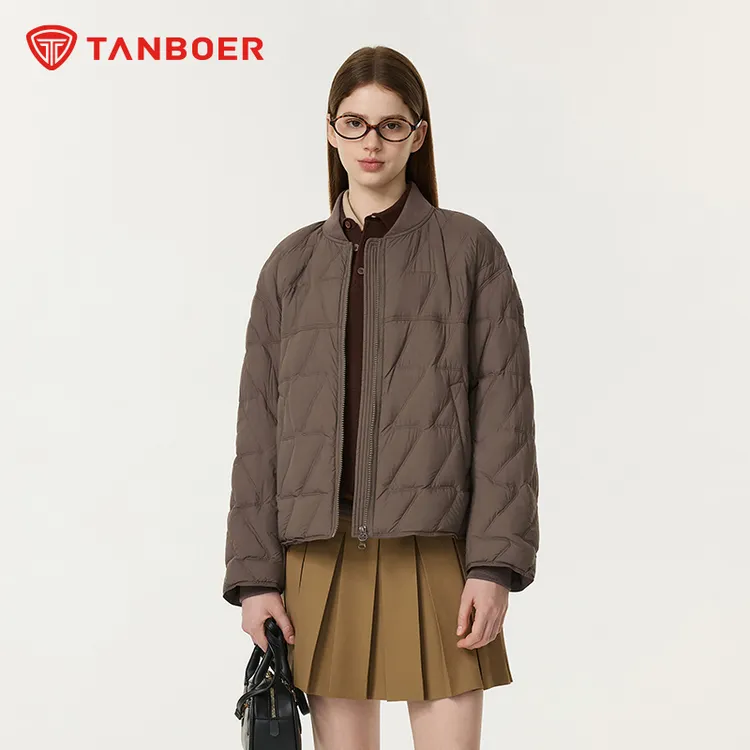 坦博尔25年新款棒球领短款羽绒服TB5330212Z