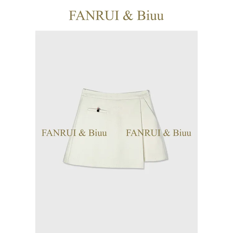 FANRUI/泛芮「风吟简裁」羊毛不规格裁片独特时尚显瘦裙裤B19728