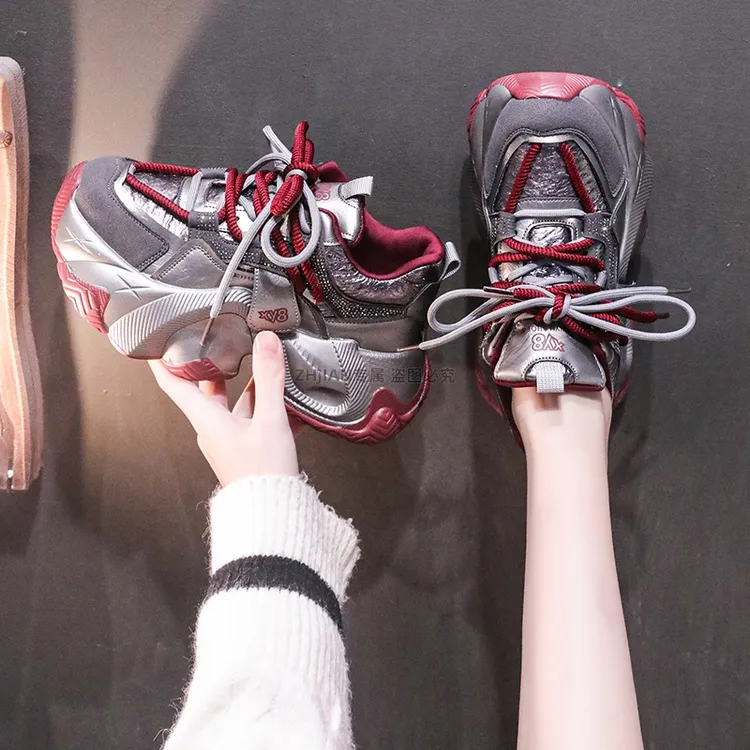 网红时尚百搭潮款老爹鞋2026新款小个子增高厚底女鞋休闲运动鞋子