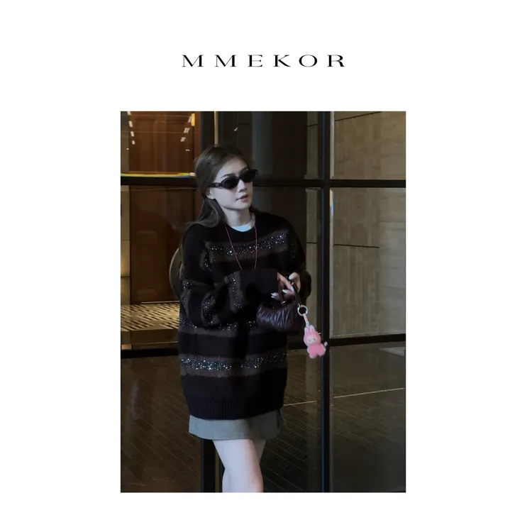 MMEKOR“三色毛衣”2025新款秋款活力常青藤百搭上衣 30758