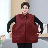 秋季新款加肥加大宽松舒适洋气减龄的妈妈盘扣马甲能穿到240斤！