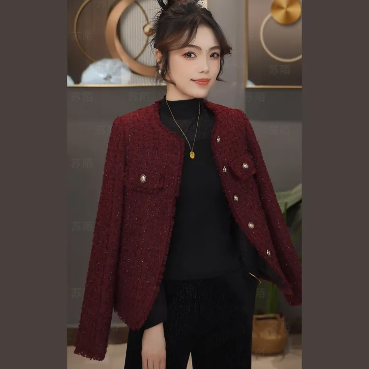 苏陌法式羊毛轻奢小香风千金潮牌百搭羽绒白鸭绒外套设计感气质