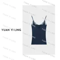 袁艺灵【氛围美学】绵羊毛V领胸垫一体吊带打底背心9269