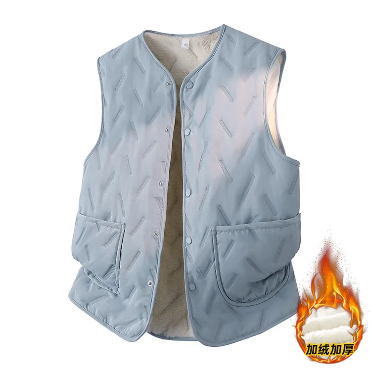 初中学生秋冬加绒马甲男孩大童轻薄保暖坎肩背心青少年套校服神器