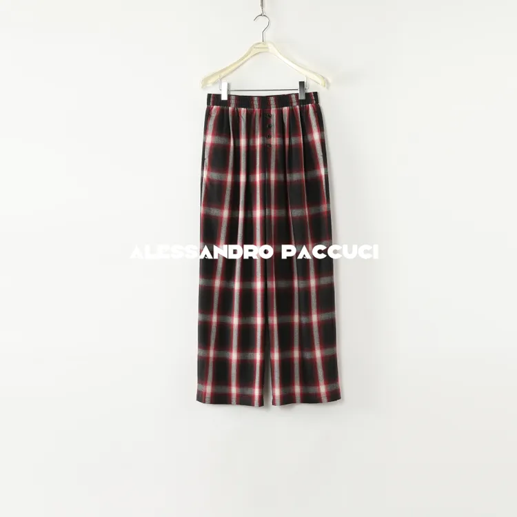 AP洛哥51080KC【向往之地】100棉单面拉绒色织格子时尚百搭休闲长裤