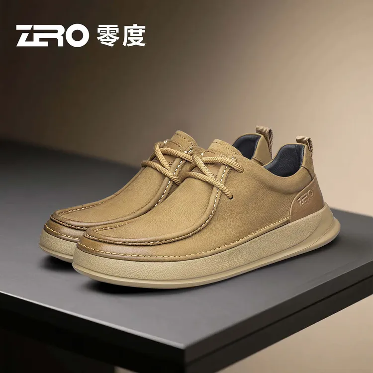 「行止」ZRO零度男鞋轻便软底减震加绒保暖休闲皮鞋舒适真皮潮鞋男