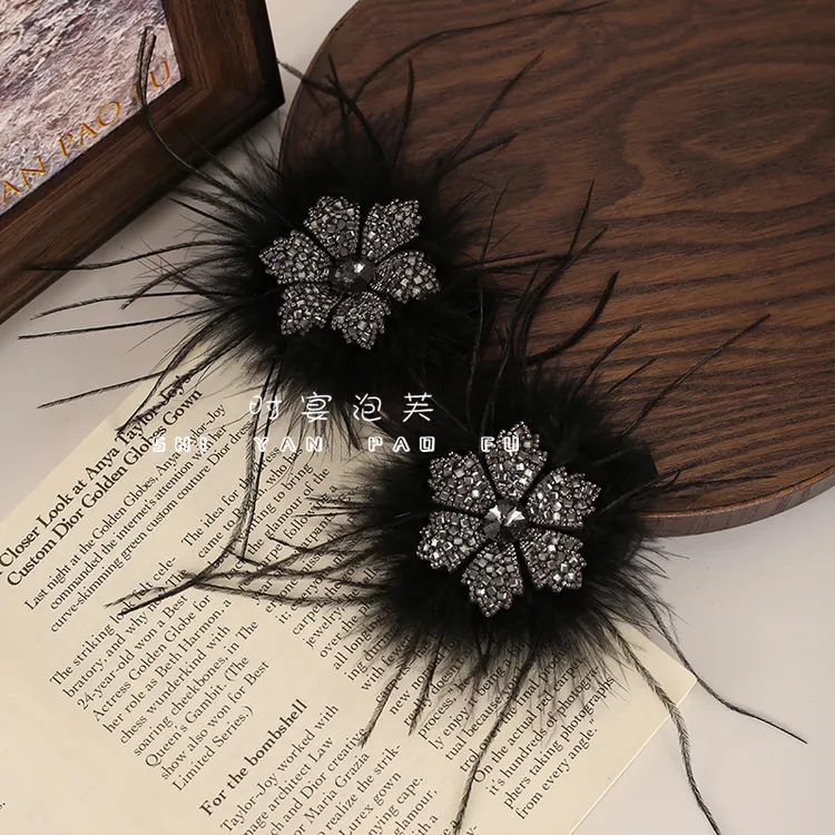 雪花女神边夹秋冬氛围感小夹子碎发刘海夹闪钻高级复古精致发饰女