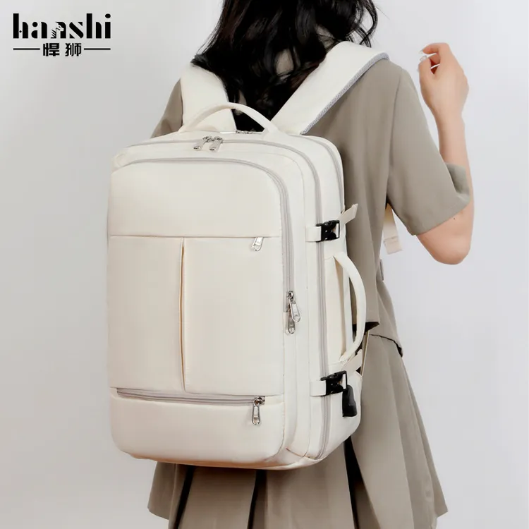 时尚男士双肩包高级感休闲旅行女背包商务防水电脑包双肩通勤书包