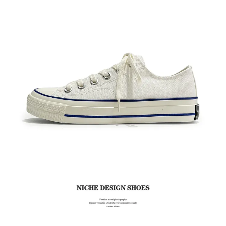 日系山本风白蓝色低帮1970s帆布鞋男透气休闲鞋情侣板鞋女鞋潮鞋