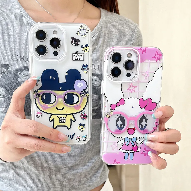 雅天立甜心吉立体星星眼镜适用苹果1615手机壳华为vivo小米15oppo